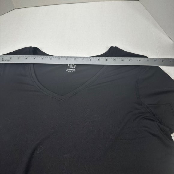 Athletic Works Women's Size XXXL 22 Tee Shirt Stretch V-Neck Short Sleeve Black - Picture 9 of 13